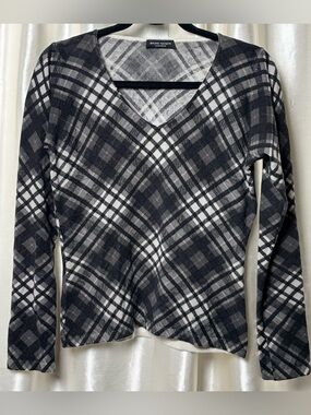 Bruno Manetti Grey Tartan Cashmere Sweater